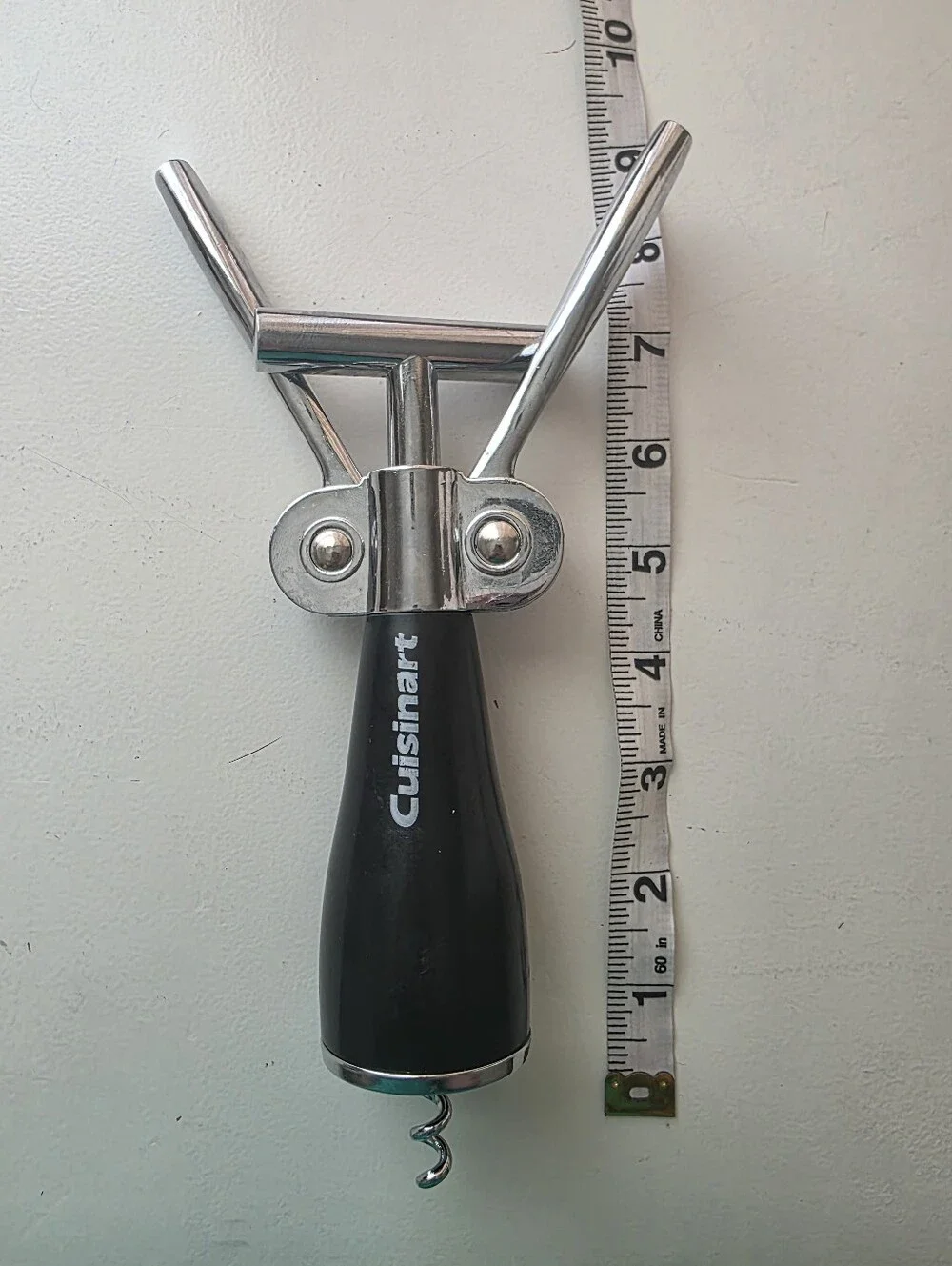 Cuisinart Corkscrew Wine Bottle Winged Opener Black Chrome Lever Cork Remover